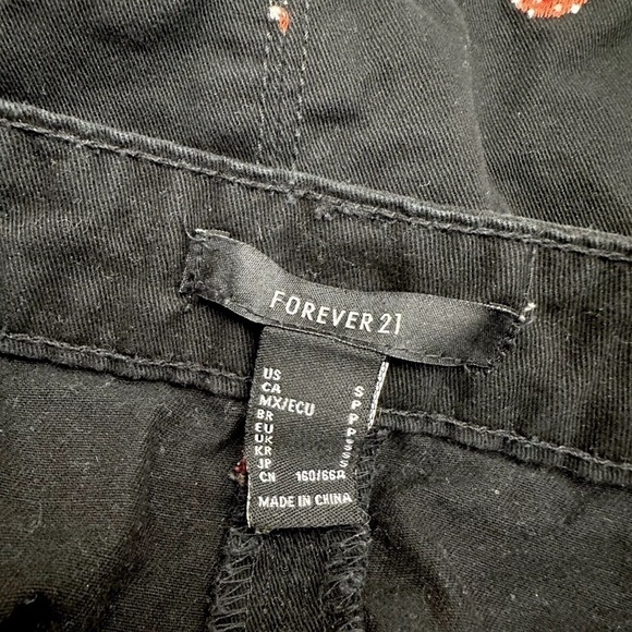 Mini Skirt Mushroom Embroidered Black Size Small Womens Cotton - Picture 6 of 7